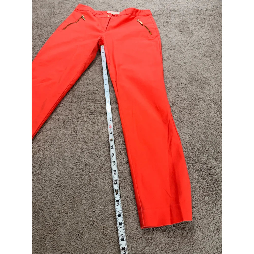 Women's Michael Kors Orange Cropped Pants 8 City Chic Preppy Modern Chic Classic